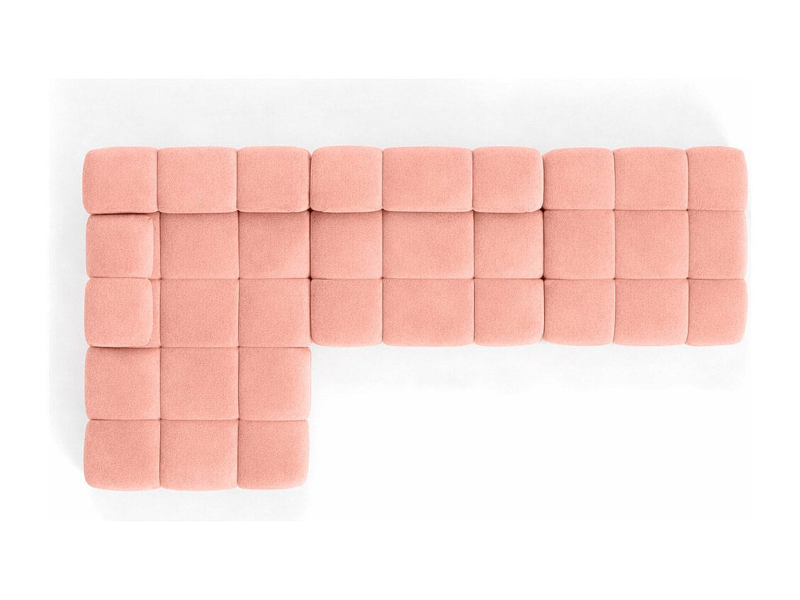 Pouf pour canapé modulable rose tissu