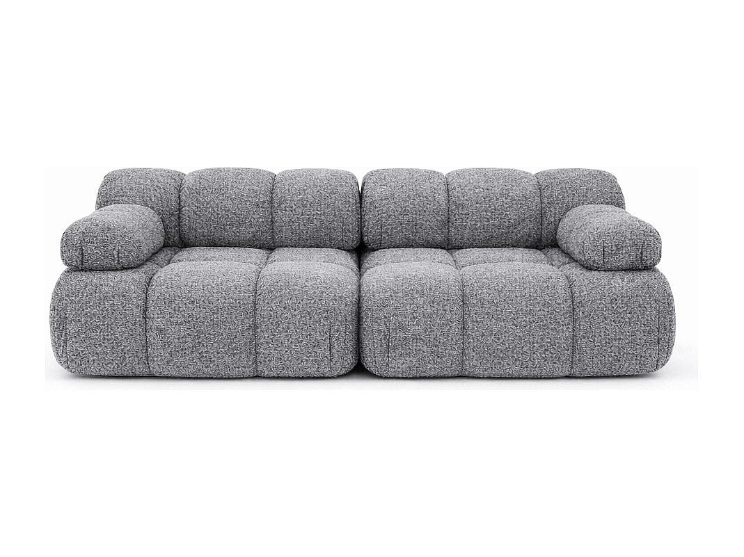 Canapé modulable 2 places gris tissu