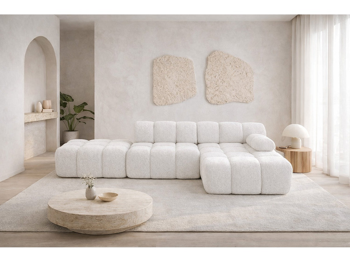 Pouf pour canapé modulable beige tissu