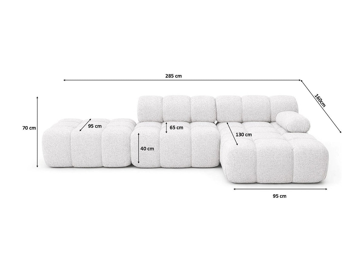 Pouf pour canapé modulable beige tissu