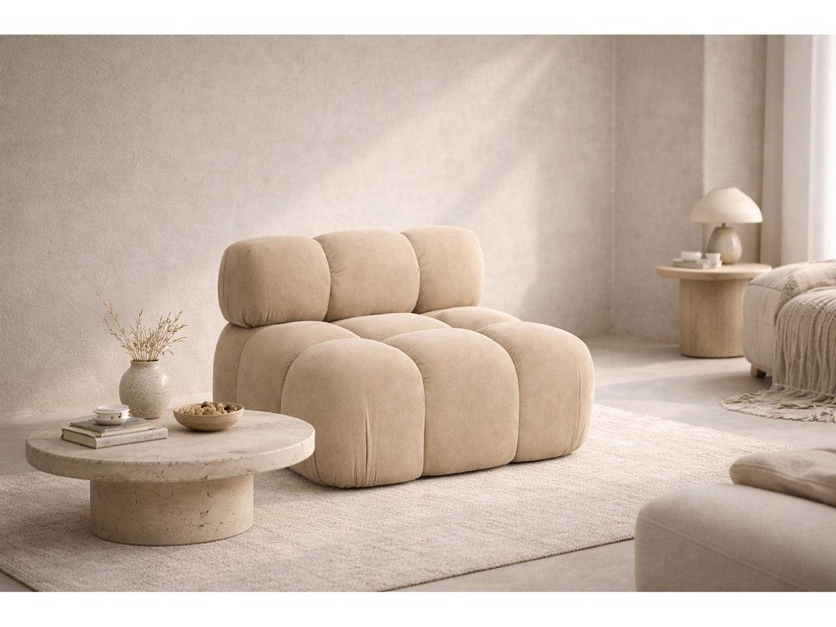 Canapé modulable beige tissu