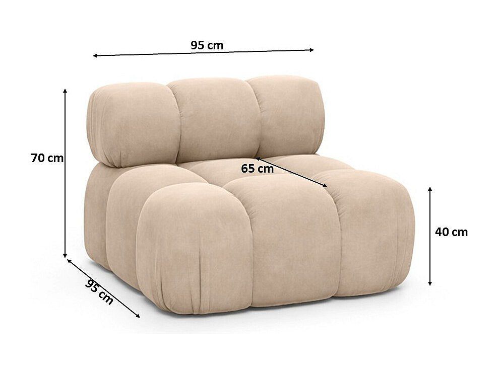 Canapé modulable beige tissu