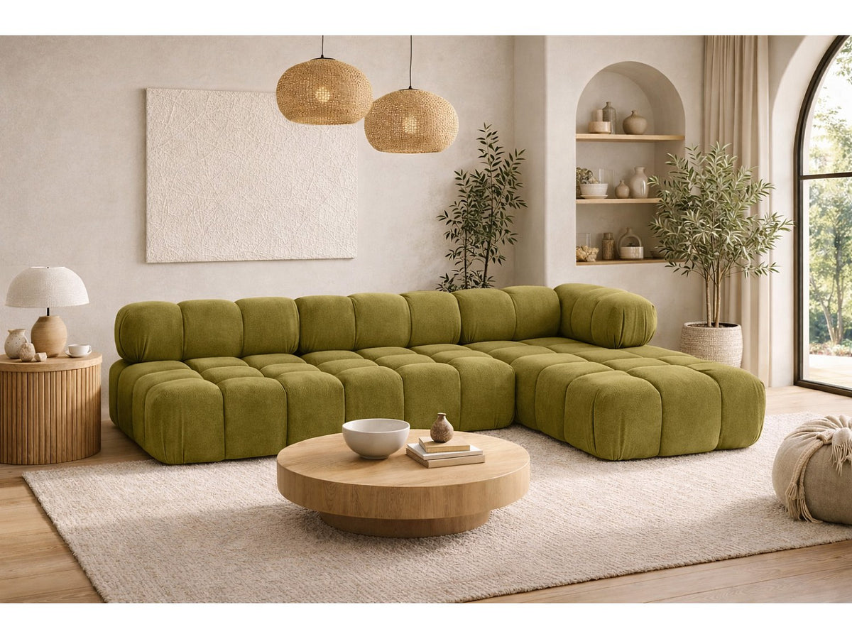 Canapé modulable vert tissu