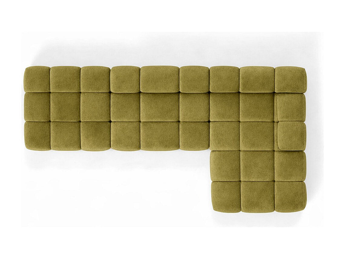 Pouf pour canapé modulable vert tissu