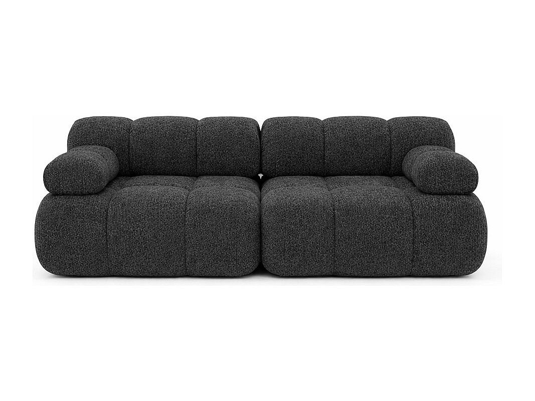 Canapé modulable 2 places gris tissu