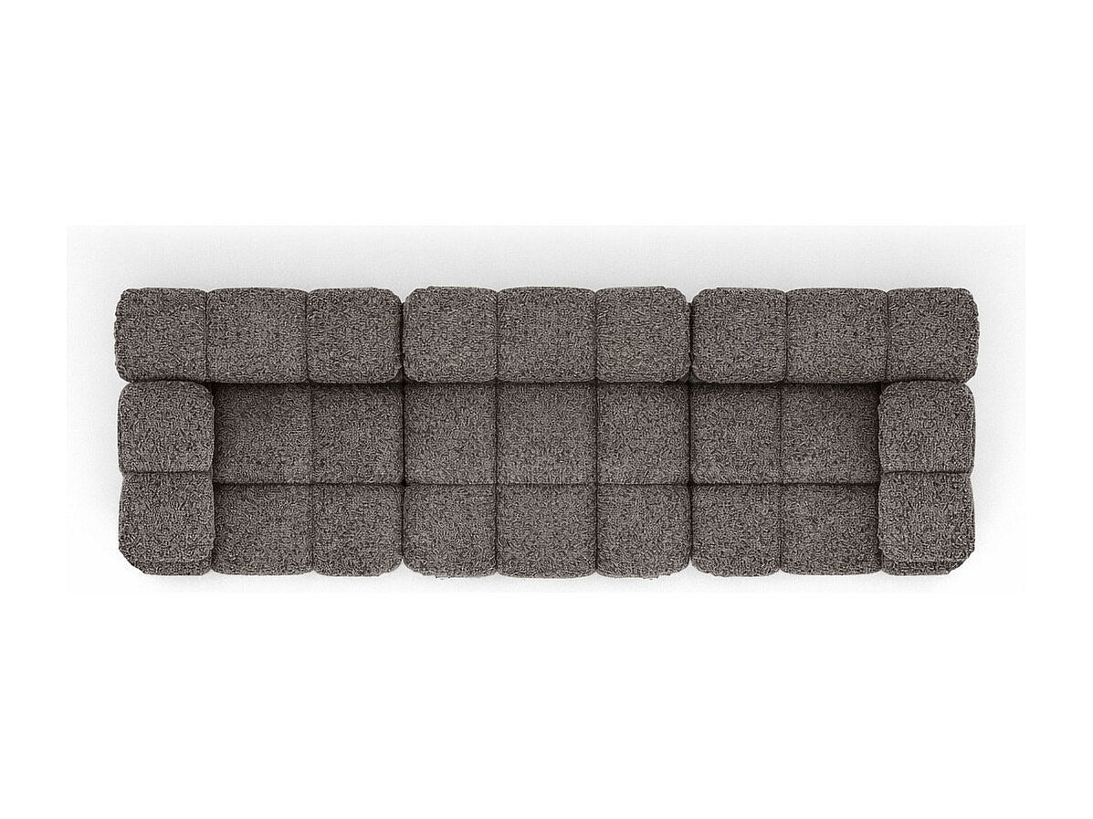 Canapé modulable 3 places marron tissu