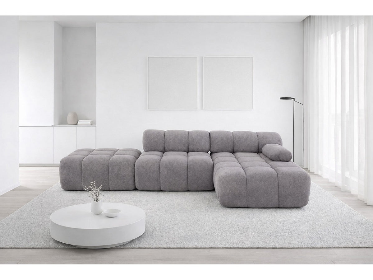 Pouf pour canapé modulable gris tissu