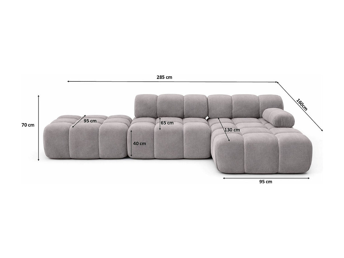 Pouf pour canapé modulable gris tissu