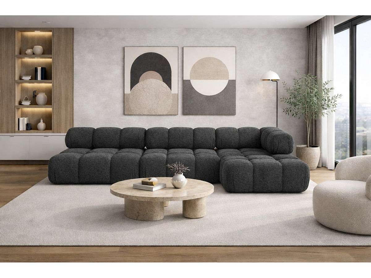 Canapé modulable gris tissu
