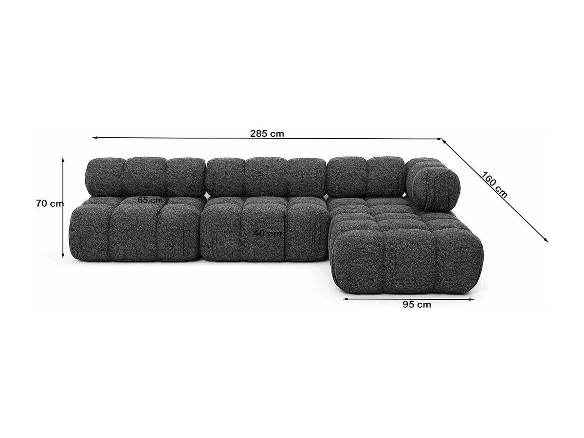 Canapé modulable gris tissu