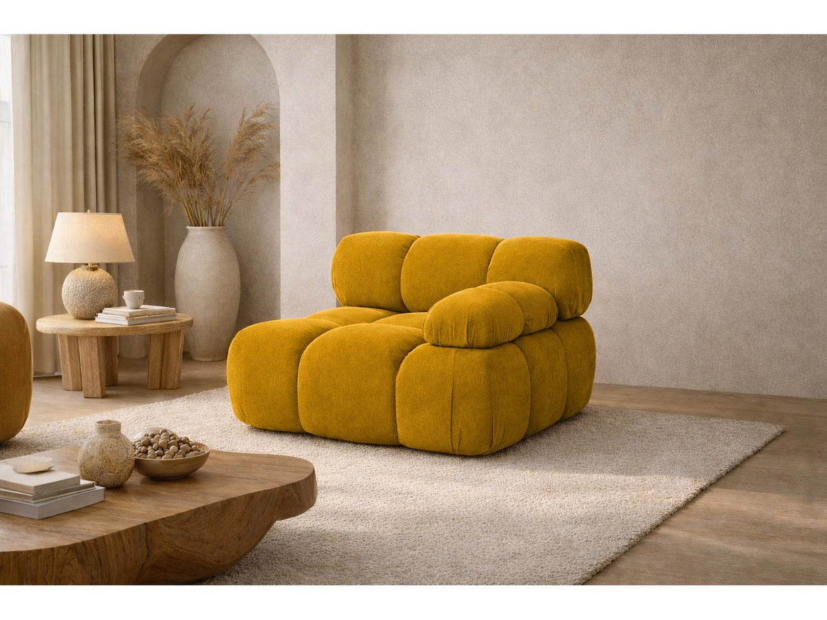 Canapé modulable jaune tissu