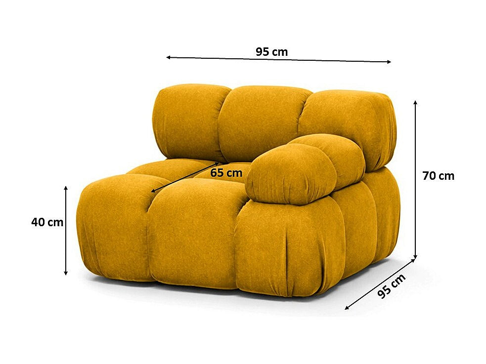 Canapé modulable jaune tissu
