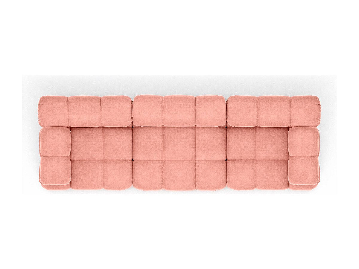 Canapé modulable 3 places rose tissu
