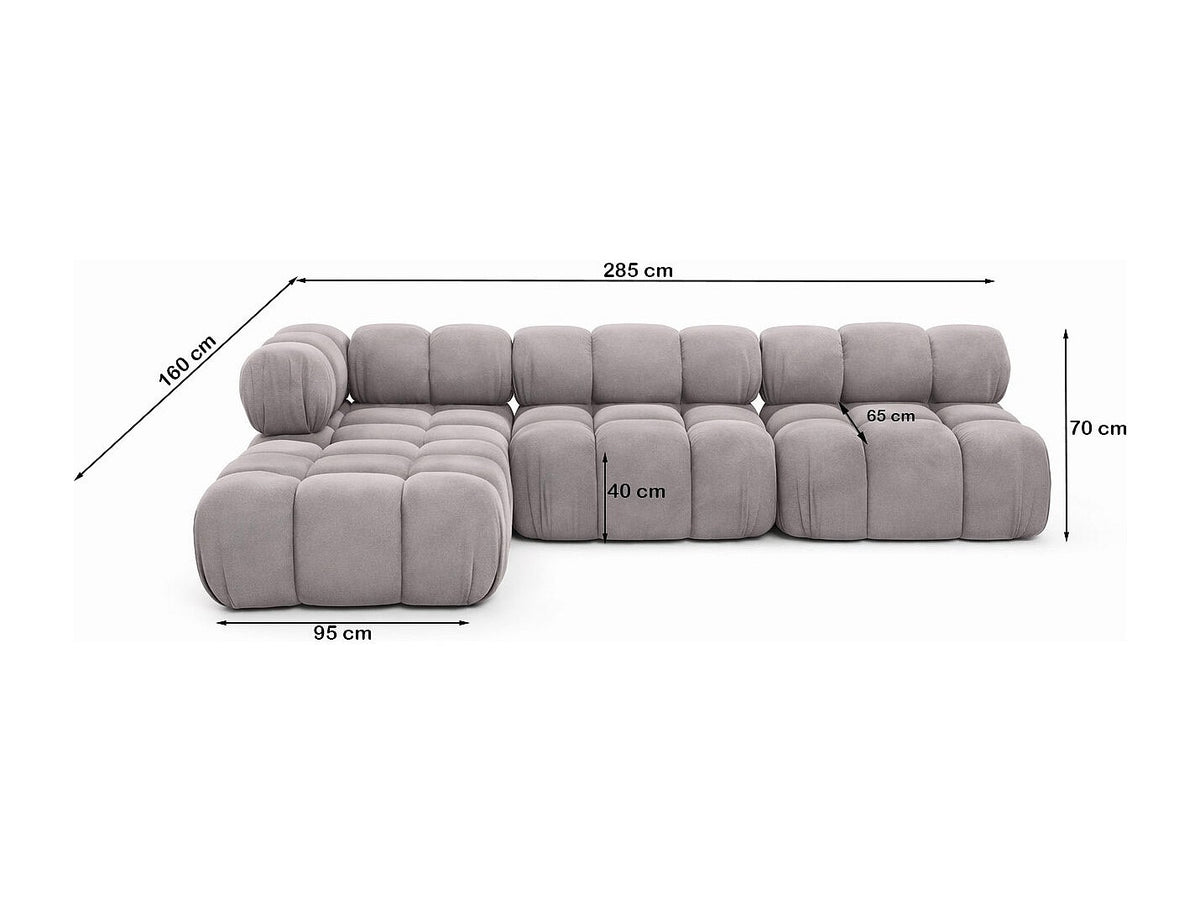 Canapé modulable gris tissu
