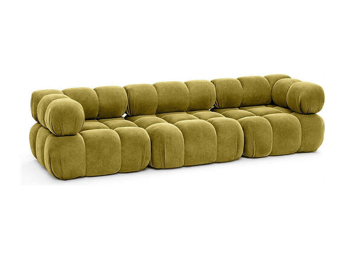 Canapé modulable 3 places vert tissu