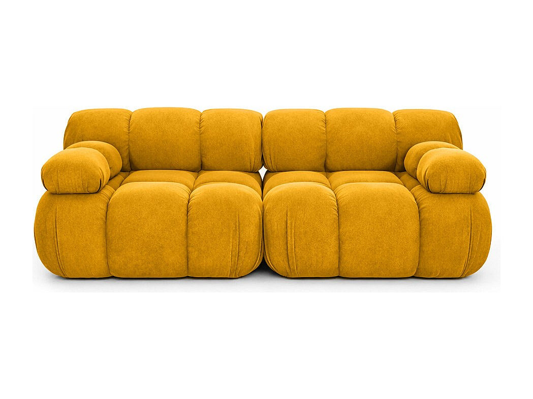 Canapé modulable 2 places jaune tissu