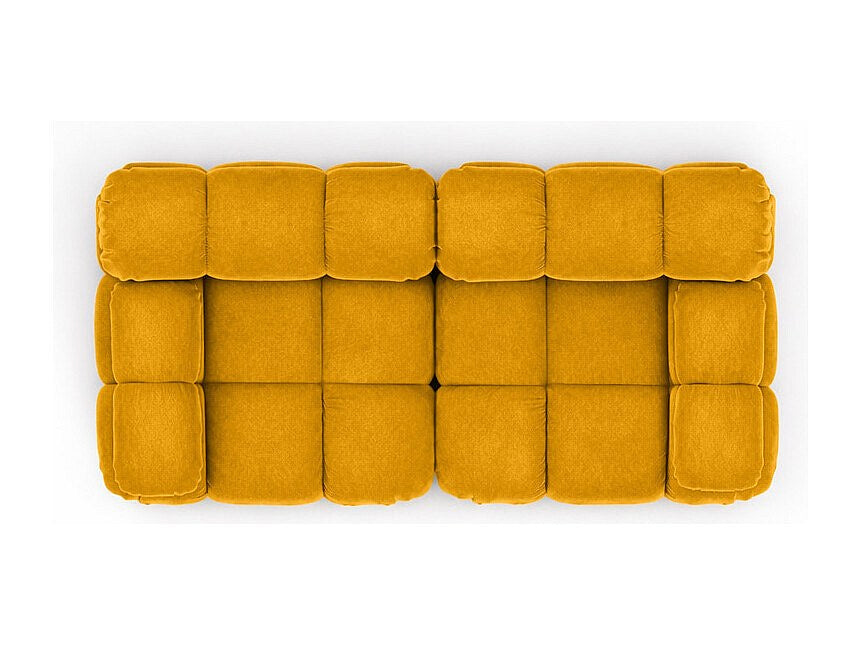 Canapé modulable 2 places jaune tissu