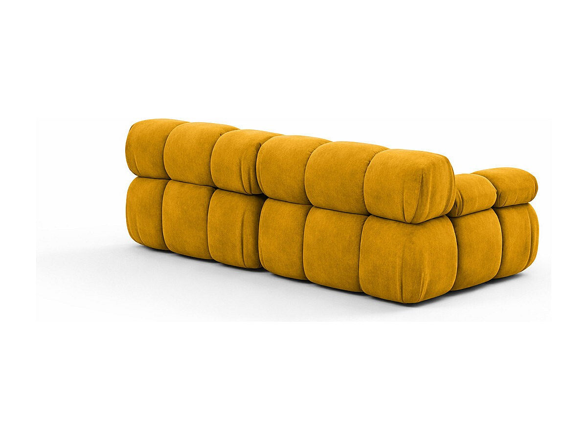 Canapé modulable 2 places jaune tissu