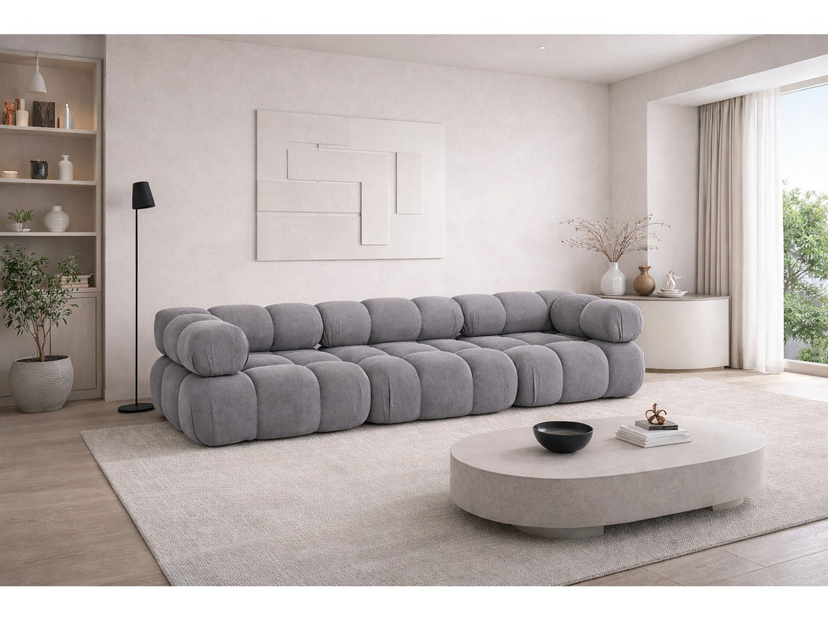 Canapé modulable 3 places gris tissu