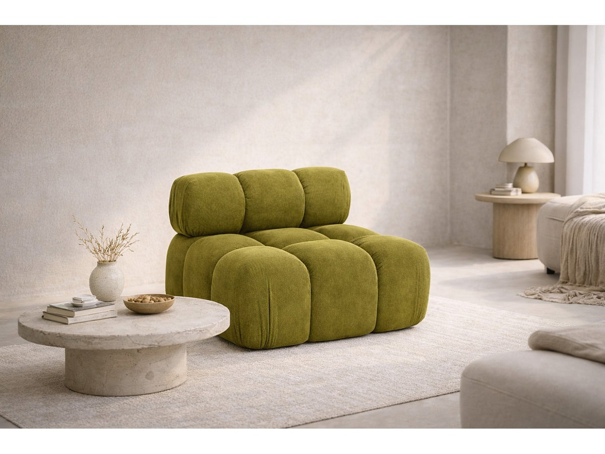 Canapé modulable vert tissu