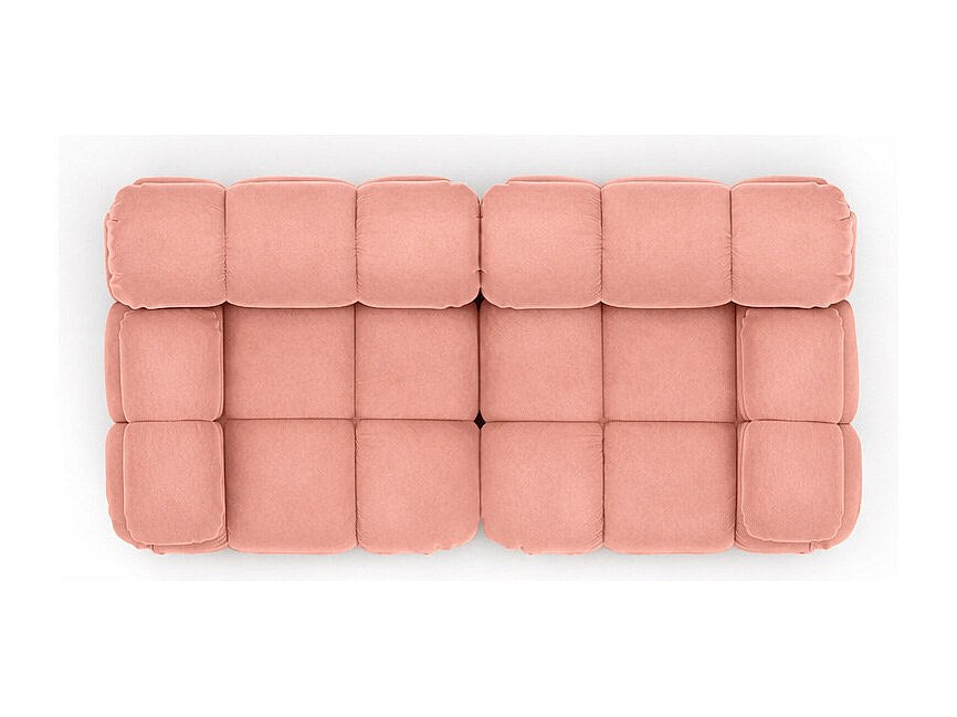 Canapé modulable 2 places rose tissu