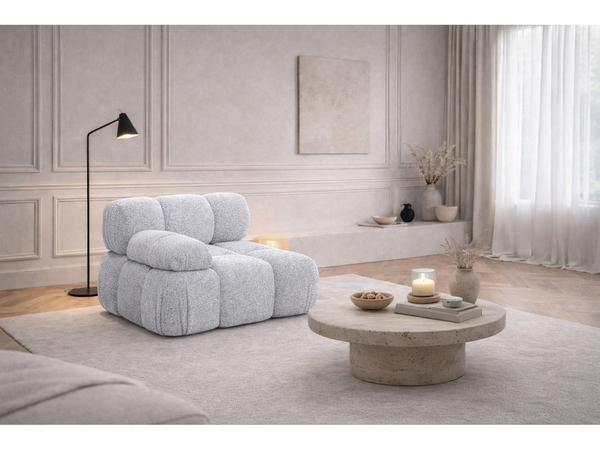 Canapé modulable gris tissu