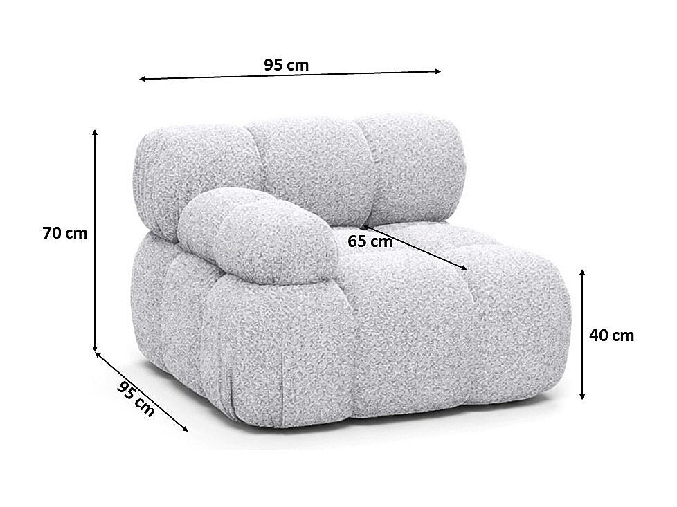 Canapé modulable gris tissu