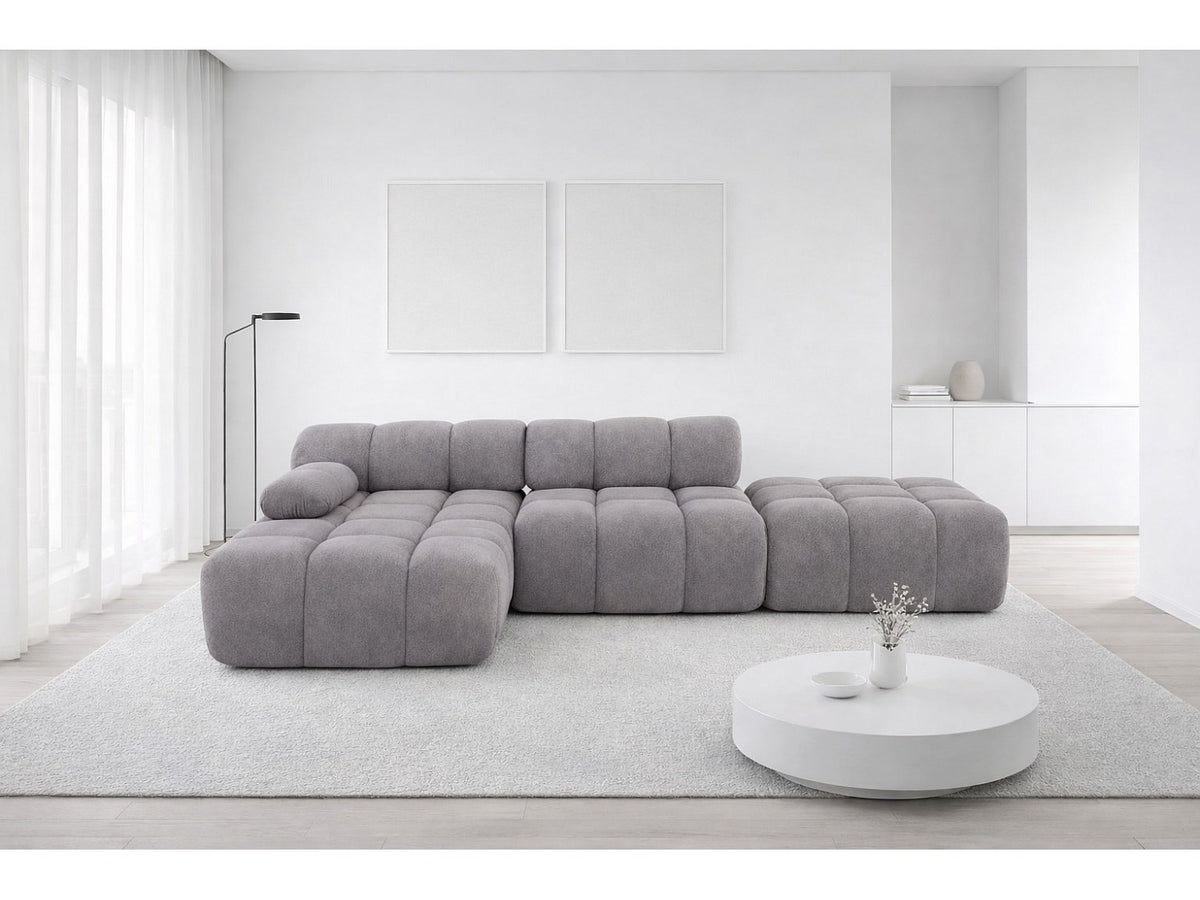 Pouf pour canapé modulable gris tissu