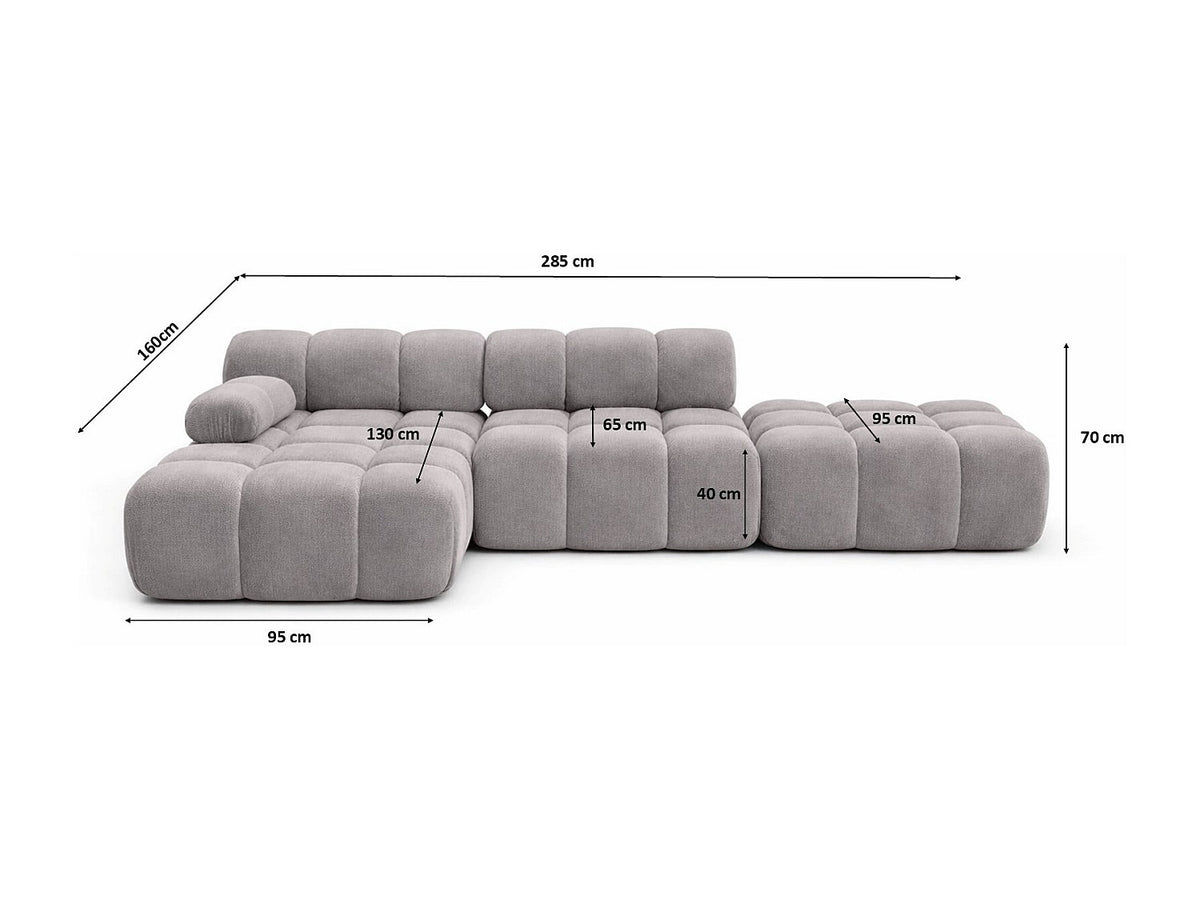 Pouf pour canapé modulable gris tissu