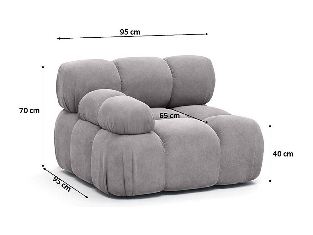 Canapé modulable gris tissu