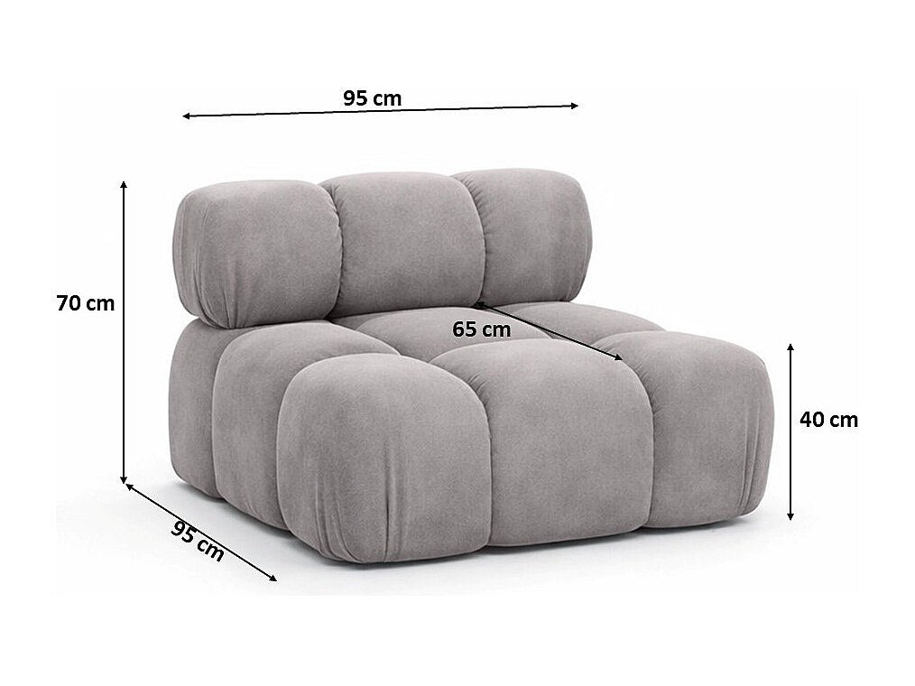 Canapé modulable gris tissu