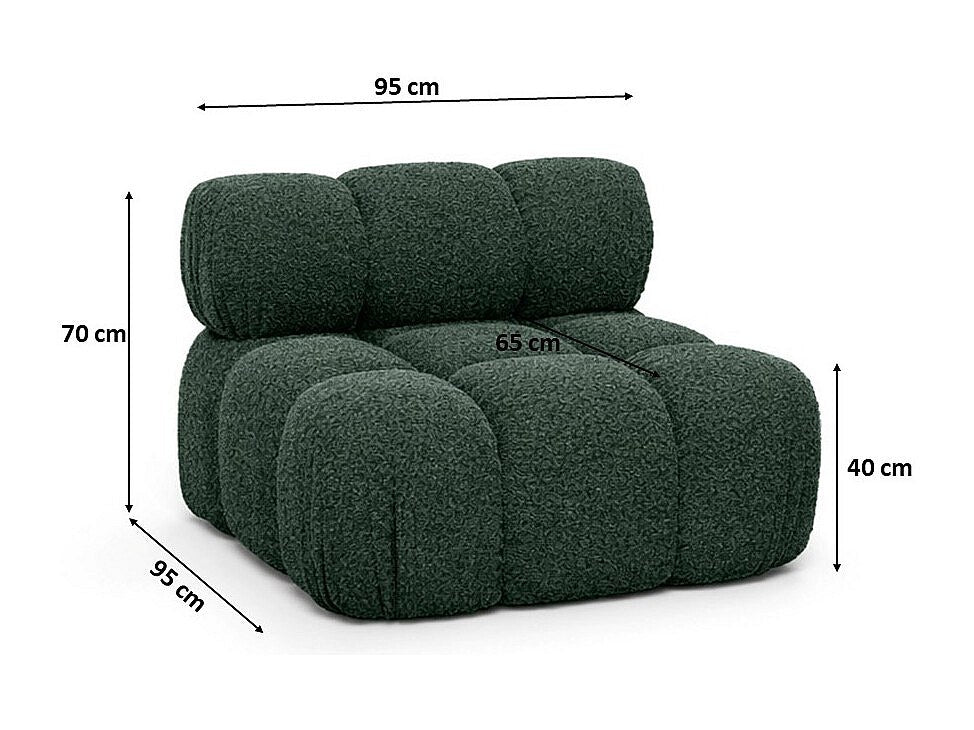 Canapé modulable vert tissu