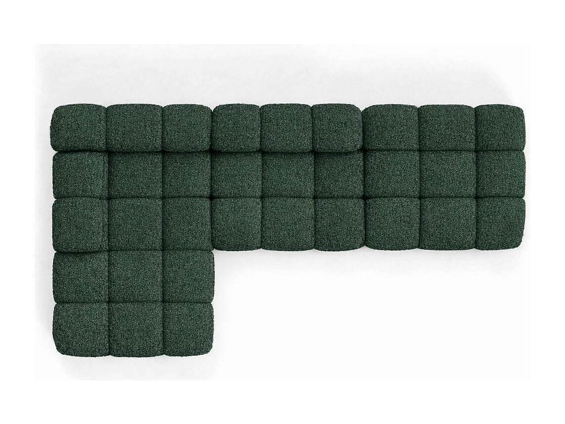 Pouf pour canapé modulable vert tissu