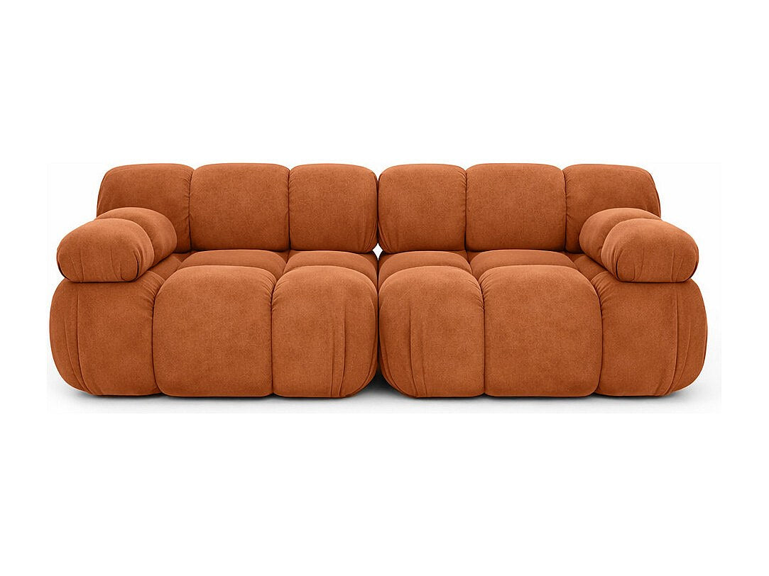 Canapé modulable 2 places marron tissu