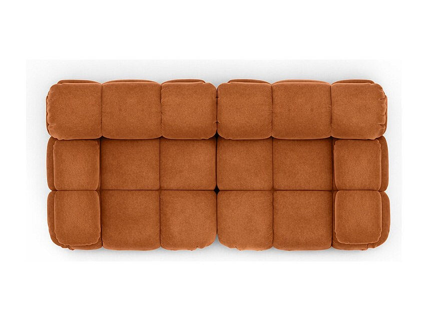 Canapé modulable 2 places marron tissu