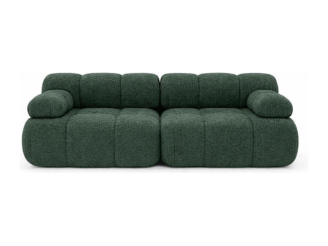 Canapé modulable 2 places vert tissu