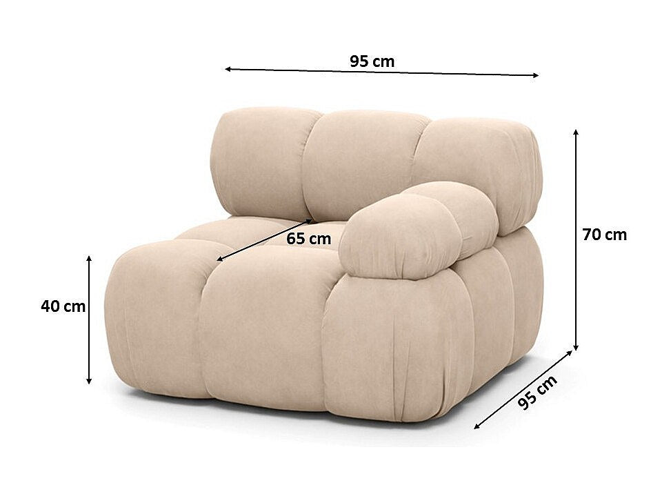 Canapé modulable beige tissu
