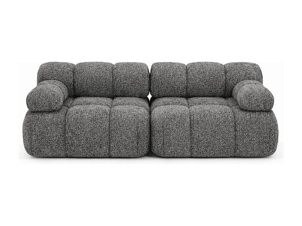 Canapé modulable 2 places marron tissu