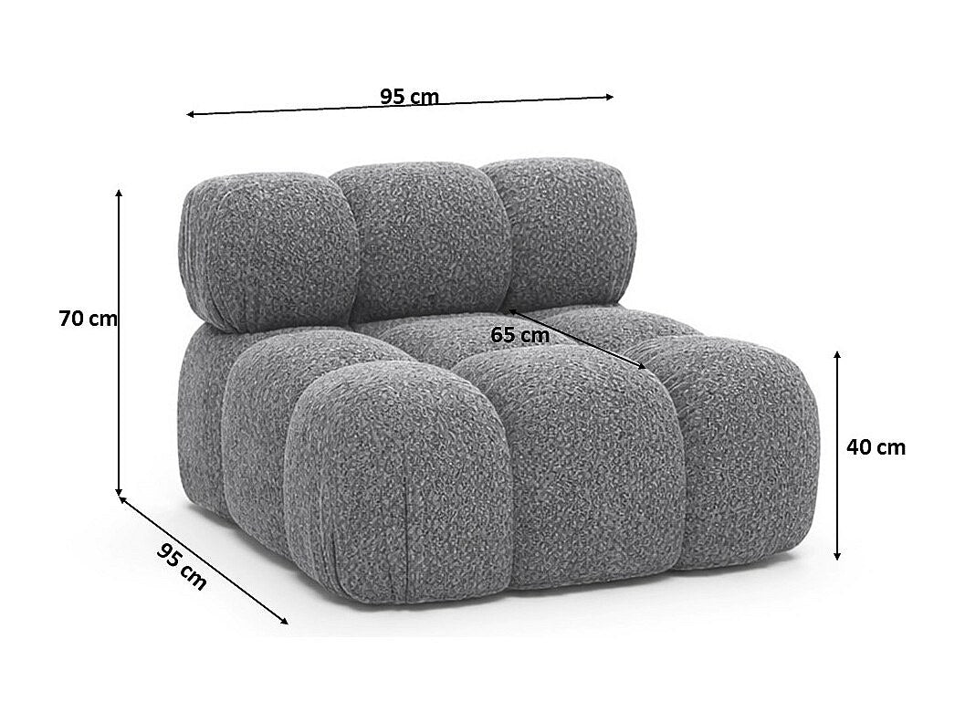 Canapé modulable gris tissu