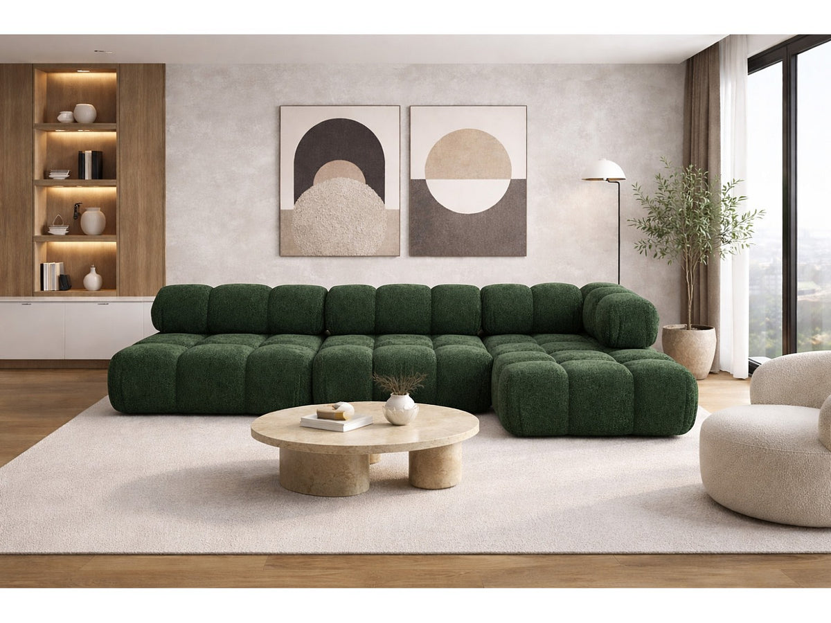 Canapé modulable vert tissu