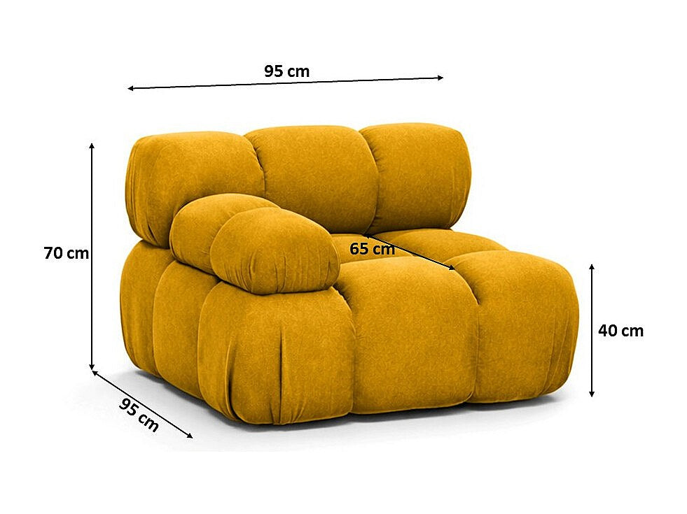Canapé modulable jaune tissu