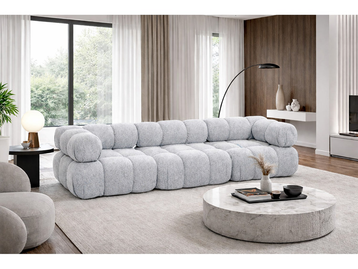 Canapé modulable 3 places gris tissu