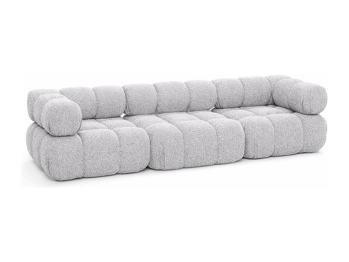 Canapé modulable 3 places gris tissu