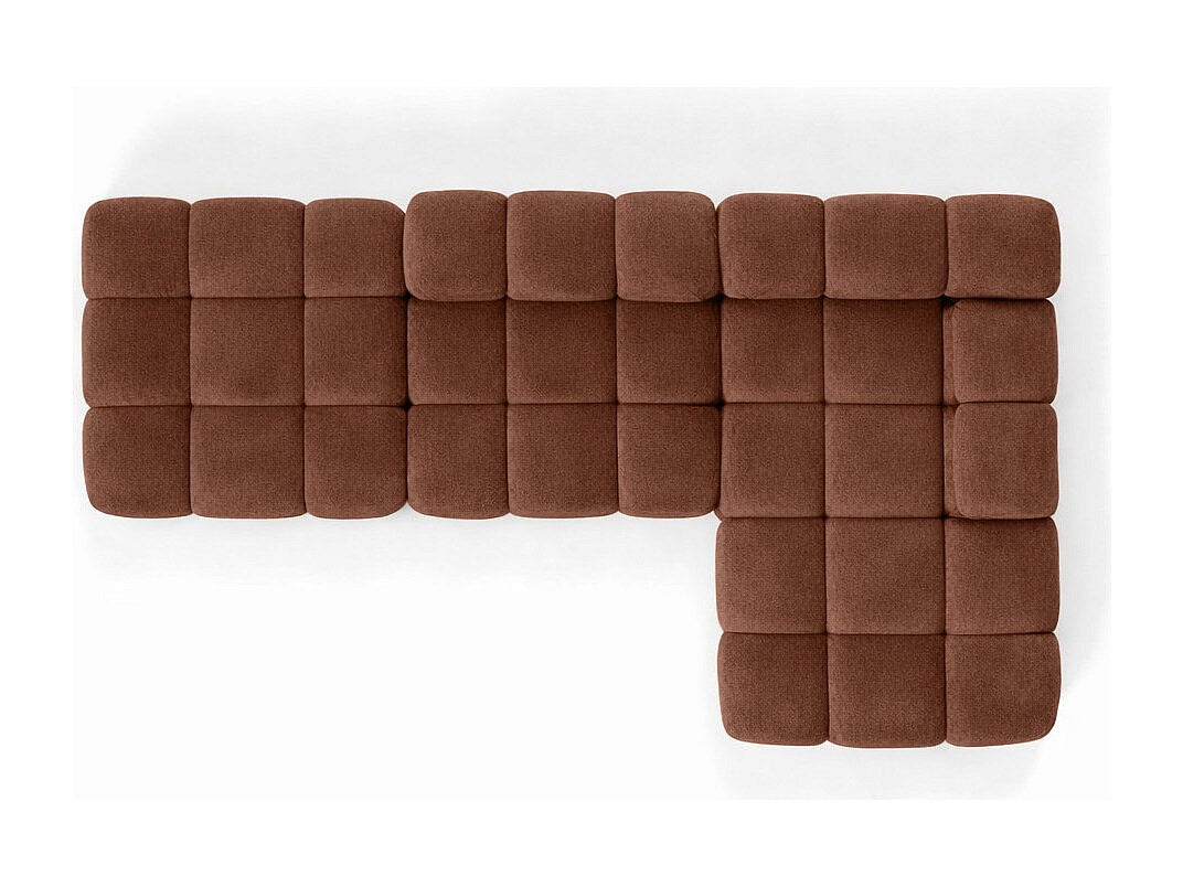 Pouf pour canapé modulable marron tissu