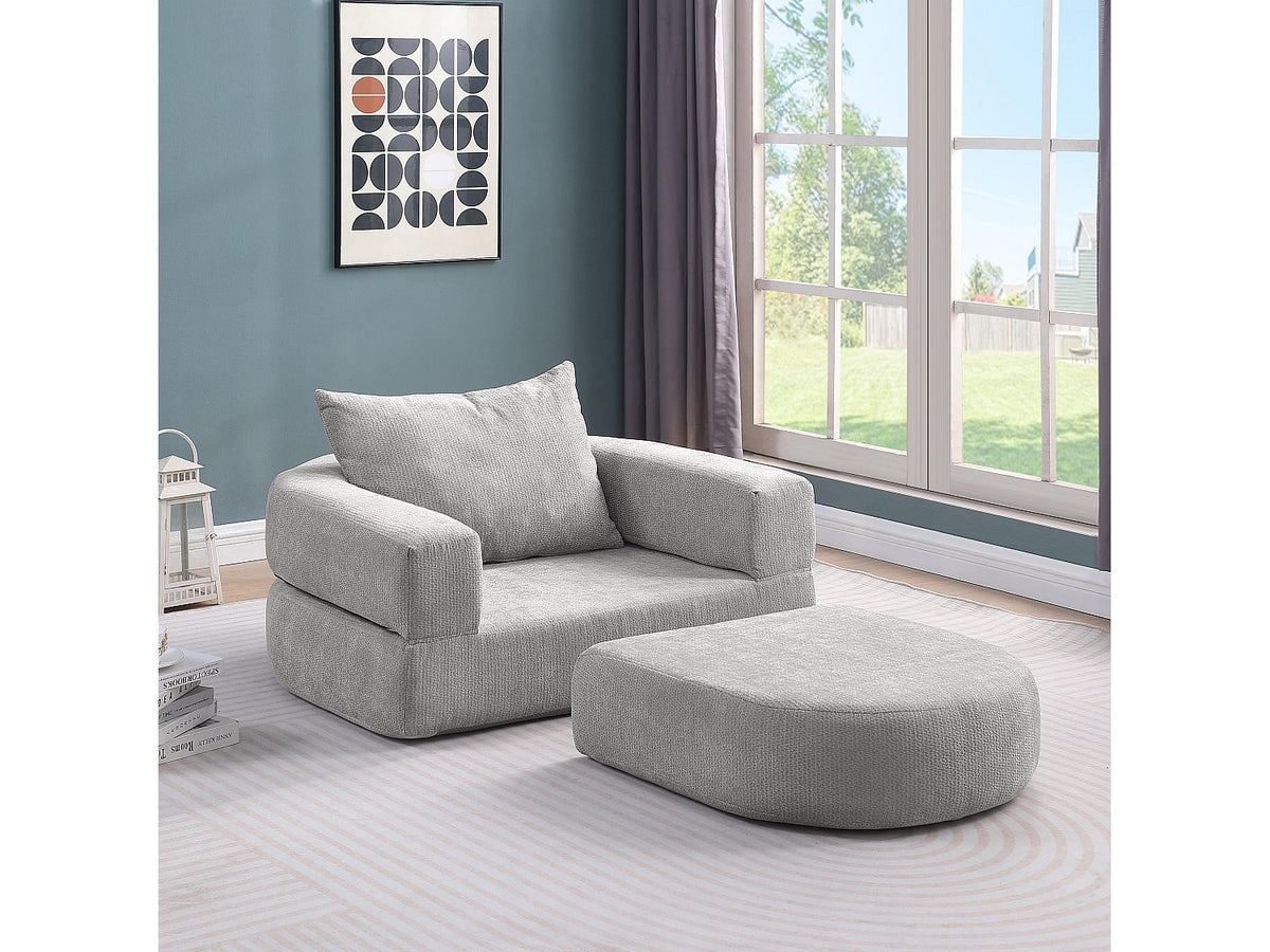 Canapé modulable gris tissu