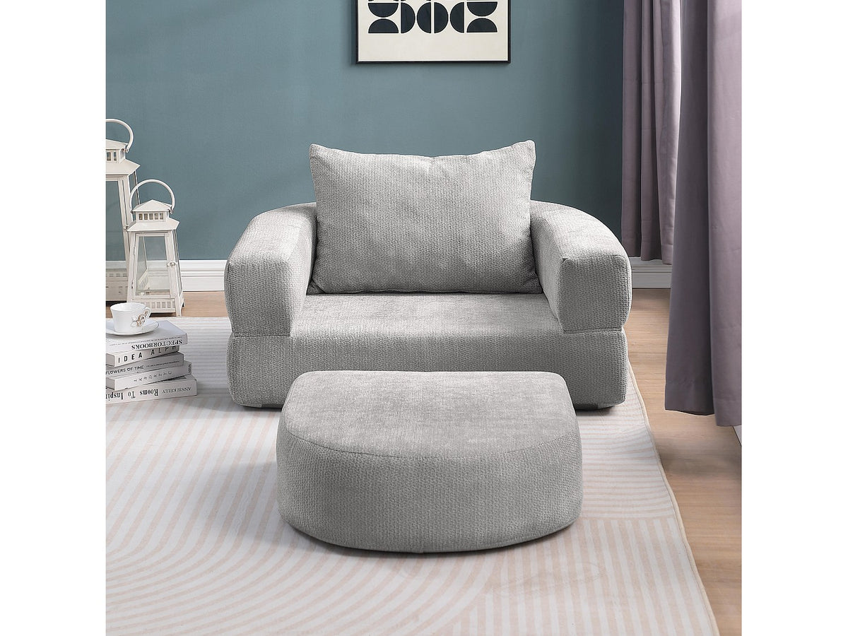 Canapé modulable gris tissu