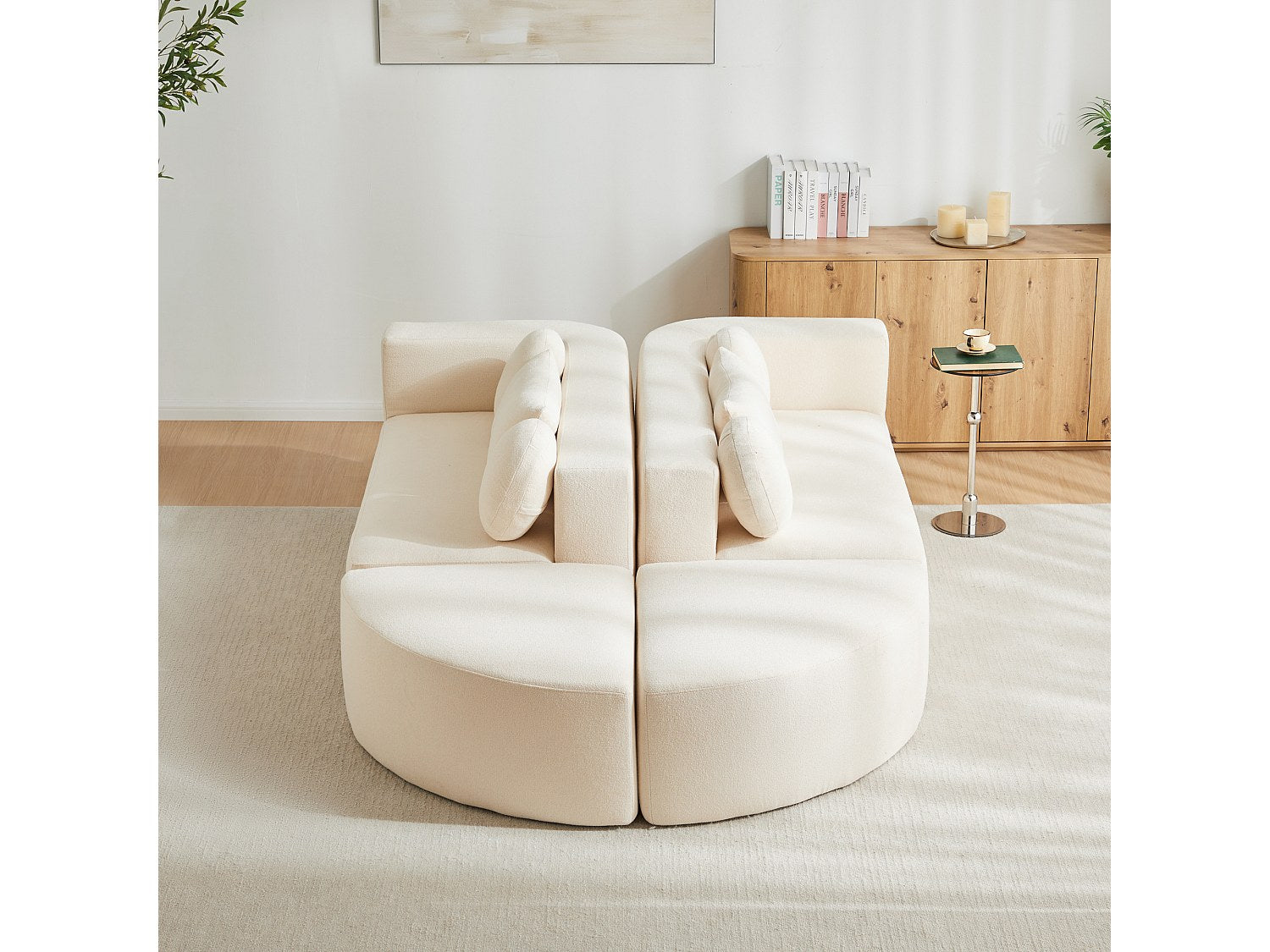 Canapé modulable beige tissu