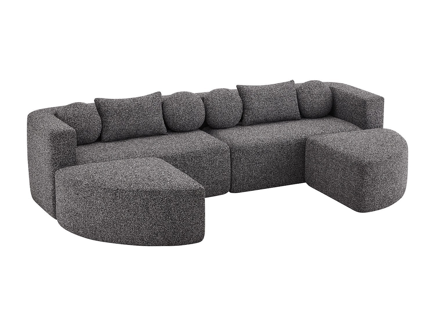 Canapé modulable noir tissu