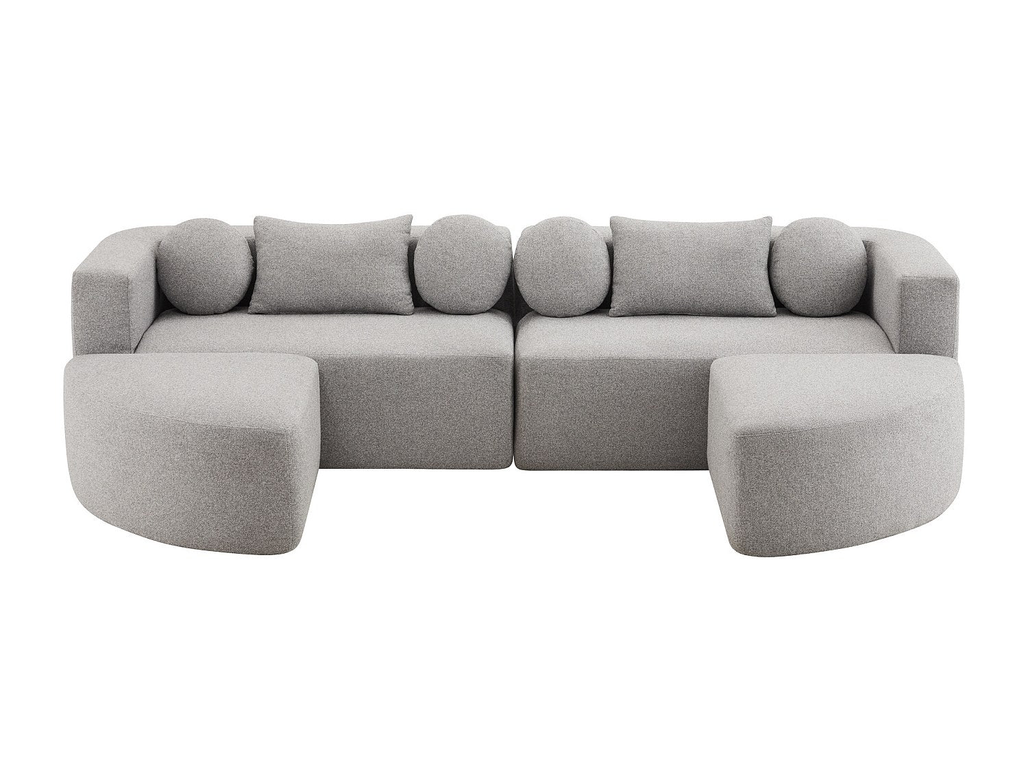 Canapé modulable gris tissu