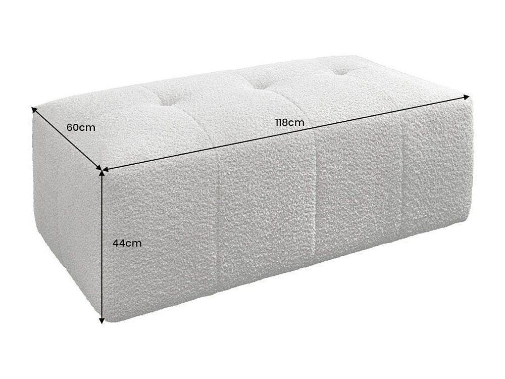 Pouf pour canapé modulable gris tissu